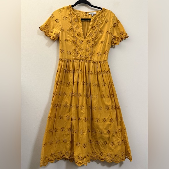 Madewell Golden Eyelet A-Line Dress - 0‎ - Picture 1 of 12